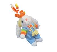 MHADBKH Colorful Rainbow Carrot Lop Eared Rabbits Keychain Plush Keyring Charm Soft Animal Pendant for Home Or Bag Decoration