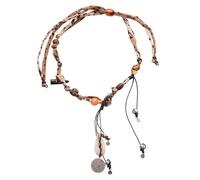 MHADBKH Double Layer Fabric And Resin Teardrop Pendant Necklace Neckchain Jewelry For Women