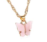 MHADBKH Elegant Butterfly Acrylic Pendant Necklace Sweet Stylish Jewelry Accessory for Women Trendy Gifts Ideas Casual Wear