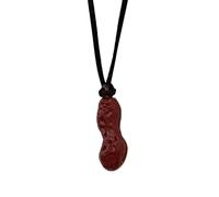 MHADBKH Elegant Peanut Necklace Black Leather Cord Necklace Fashion Neck Jewelry Alloy Texture Suitable for Women Present