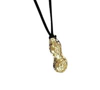 MHADBKH Elegant Peanut Necklace Black Leather Cord Necklace Fashion Neck Jewelry Alloy Texture Suitable for Women Present