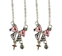 MHADBKH Elegant Pinkness Bowknot Necklace Women Fashion Jewelry Alloy Texture Elegant Women Necklace Suitable for Comfortable We