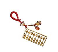 MHADBKH Elegant Silver Metal Small Abacus Keychain Pendant Decoration for Car Keys and Handbags With Good Luck Symbolism