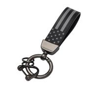 MHADBKH Engraved Patriotic Holder Set with Reinforced Spring Clip for Car Motorcycles and Rings Textured Leather Auto Keychain Unisex Vehicle Keyring with Carabiner