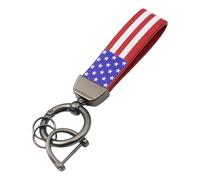 MHADBKH Engraved Patriotic Holder Set with Reinforced Spring Clip for Car Motorcycles and Rings Textured Leather Auto Keychain Unisex Vehicle Keyring with Carabiner