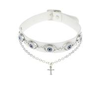 MHADBKH Eye of the Demons Choker Necklace Unique Horror Themed Devil Eye Choker Sturdy PU and Alloy Neckband for Parties