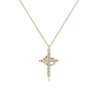 MHADBKH Faith Silver Crosses Pendant Stylish Crowns Necklace Jewelry Accessory Portable for Fashionable Casual Wear Daily Use