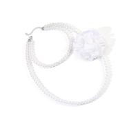 MHADBKH Faith Silver Flower Pendant Stylish Pearls Necklace Jewelry Accessory Portable for Fashionable Casual Wear Daily Use