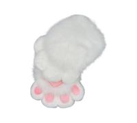 MHADBKH Faux Furs Animal Foxes Paws Mittens Halloween Cosplay Costume Accessories Cats Paws Gloves With Claws Fursuit Gift Faux Furs Plush Furry Cats Claw Gloves Fursuit