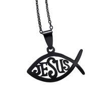 MHADBKH Fish Christian Ichthys Pendant Necklace Neck Jewelry Adjustable Chain Necklace for Women