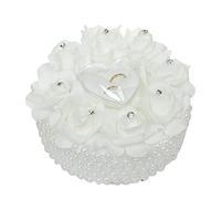 MHADBKH Flower Decorated Box Bearer Pillow Wedding Cushion Wedding Rose Flower Girl Basket for Anniversary Decor Bearer