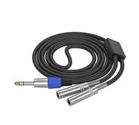 MHADBKH Gold Plated 6.35mm 1/4inch Splitter Y Cable 1/4Inch 6.35mm to Double 1/4inch 6.5mm Music Cable for PC Mixer