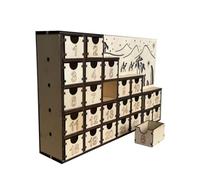 MHADBKH Illuminated Wooden Nativity Advent Calendar Cabinet with LED Lights for Christmas Decoration Festival Decorating Tool