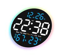 MHADBKH Large LED Screen Digital Wall Clock With Remote Control 2 Alarms 10Inch 10 Brightness For Home Office Decoration Multifunctional Electronic Clock