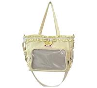 MHADBKH Lovely Itabag Clear Crossbody Bag Large Capacity Shoulder Commuting Ruched Lace Bows Messengers School Ruched Lace Bows Crossbody Large Capacity Ita Shoulder School