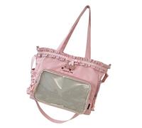 MHADBKH Lovely Itabag Clear Crossbody Bag Large Capacity Shoulder Commuting Ruched Lace Bows Messengers School Ruched Lace Bows Crossbody Large Capacity Ita Shoulder School