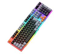 MHADBKH MultiSystems Wire Keyboard 104Keys With Breathing Lighting Ergonomic Build Keyboard And Long Last Switches Life