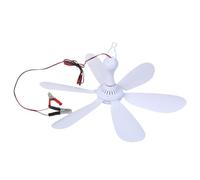 MHADBKH Portable Ceiling Fan 12V Hanging 20inch Quiet Camping Tent Hanging with 6 Leaves Ceiling Bedroom Ceiling Fan