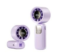 MHADBKH Quiet Handheld Fan LED Screen Portables Cooling Handheld for Hiking Backpacks Whispers Desktop with Slip Proof Base