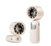 MHADBKH Quiet Handheld Fan LED Screen Portables Cooling Handheld for Hiking Backpacks Whispers Desktop with Slip Proof Base