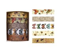 MHADBKH Retro Decorative Tape Forests Plant Print Paper Crafting Washis Masking Scrapbooking Supplies Forests Plant Print Washis Artists Retro Decorative Masking