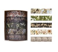 MHADBKH Retro Decorative Tape Forests Plant Print Paper Crafting Washis Masking Scrapbooking Supplies Forests Plant Print Washis Artists Retro Decorative Masking