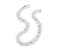 MHADBKH Rock Punk Acrylic Spikes Chain Necklace Clear Lock Pendant Jewelry Clear Thorns Necklace Suitable for Men and Women
