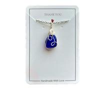 MHADBKH Sea Glass Necklace Adjustable Length Clavicle Chain Wire Wrapped Women Neckchain Fashionable Choker Jewelry for Parties