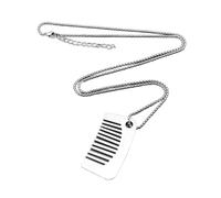 MHADBKH Small Statement Comb Pendant Necklace Stainless Steel Chain Necklace for Casual Outfits and Special Event