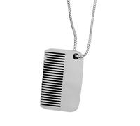 MHADBKH Small Statement Comb Pendant Necklace Stainless Steel Chain Necklace for Casual Outfits and Special Event