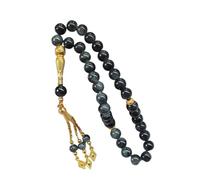 MHADBKH Traditional Islamic 33 Bead Tasbih Black Glass Prayer Bracelet for Men and Women Hand Chain Devotional Use