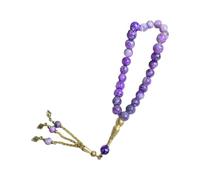 MHADBKH Traditional Islamic 33 Bead Tasbih Black Glass Prayer Bracelet for Men and Women Hand Chain Devotional Use
