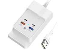 MHADBKH USB Hub With 4 Charging Ports Expand Charging Possibilities With 2USB 2 Type C Output 139cm Cable 5V Charging Multiple Device