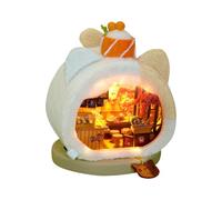 MHADBKH Wood Sushi Restaurant Shop Model Dollhouses With Light Unique Craft Build Your Own Shop Craft Miniature LED Light Dollhouses