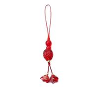 MHADBKH Y2k Girl Heart Strawberry Tassels Pendant Coloured Glaze Bead Keychain Sweet Car Bag Accessory Phone Pendant