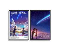 MHAIO 2 PCS Anime Movie Your Name Aesthetic Poster Wall Art Canvas Posters 12x18inch(30x45cm) Style-8