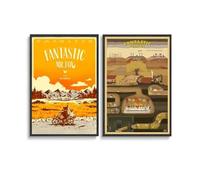 MHAIO 2 PCS Fantastic Mr Fox Movie Aesthetic Poster Wall Art Canvas Posters 12x18inch(30x45cm) Style-4