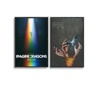 MHAIO 2 PCS Imagine Poster Dragons Music Rock Band Album Poster For Room Wall Art Canvas Posters 12x18inch(30x45cm) Style-4