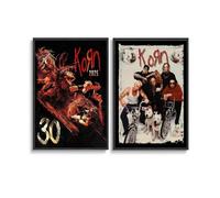 MHAIO 2 PCS Korn Poster Rock Band Music Album Vintage Poster For Room Wall Art Canvas Posters 12x18inch(30x45cm) Style