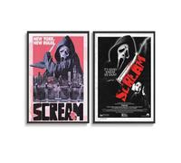 MHAIO 2 PCS Scream Vintage Horror Movie Poster Wall Art Canvas Posters 12x18inch(30x45cm) Style-9