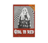 MHAIO Girl In Red Room Decoration Aesthetic Vintage Posters Poster Decorative Painting Canvas Wall Posters And Art Picture Print Modern Family Bedroom Decor Posters 12x18inch(30x45cm)