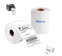 Mharey - 4 x 6 Direct Thermal Labels, 250 Labels Per Roll, self-Adhesive Sticky Shipping and Address Labels Compatible with MUNBYN, Rollo and Zebra (250 Labels (1 Roll)
