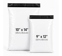 Mharey 50pcs mixed mailing bags - 9" x 12" & 10" x 14" poly parcel packaging envelopes, postal self seal postage courier shipping bags. 2 assorted sizes, 25pcs each of 9"x12" & 10"x14" (50, Pink)