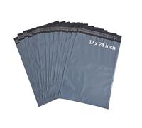 Mharey - Strong Mailing Bags 17 x 24 inch poly Mailers - 50 Pack Grey Postage Bags Self Seal Waterproof Tearproof for Vinted Clothes Parcel Packaging Delivery. (50, 17" x 24")
