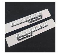 MhaRt yzw6688 3D ABS Car Trunk Badge BITURBO 4MATIC Emblem Logo Compatible with C43 / W205 W204 E43 W213 W212 GLE43 X253 GLC43 W167 Accessories (Color : Fender Silver 2pcs)