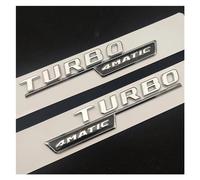 MhaRt yzw6688 3D ABS Chrome Black Logo A35 Sticker Car Trunk Badge Fender Turbo 4matic Emblem Compatible with A 35 / W176 W177 Accessories (Color : Fender Silver 2Pcs)