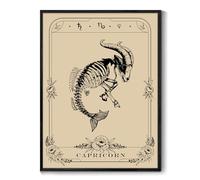 MHARTK66 Black Framed Constellation Canvas Wall Art, 16"x24" Capricorn Tarot Dark Academia Room Decor Aesthetic, Gothic Wall Decor for Living Room Desktop Office Bathroom Dining Room Hallway