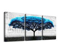 MHARTK66 Blue Large Tree Canvas Wall Art for Living Room, Inspirational Modern Artwork Motivational Office Study Art Print Decorations Bedroom Bathroom Dining Room