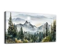 MHARTK66 Canvas Wall Art for Living Room Large, 20"x40" Watercolor Forest Modern Bedroom Decor Aesthetic, Pictures Prints Wall Decorations for Office Bathroom Hallway Dining Room