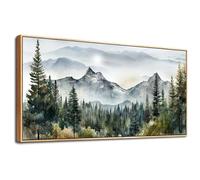 MHARTK66 Wooden Framed Canvas Wall Art for Living Room Large, 20"x40" Watercolor Forest Modern Bedroom Decor Aesthetic, Pictures Prints Wall Decorations for Office Bathroom Hallway Dining Room